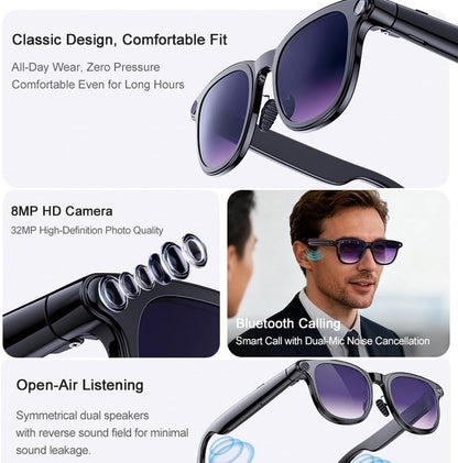 AI Smart Bluetooth Camera Glasses – Audio, HD Video & Smart Dimming Lenses